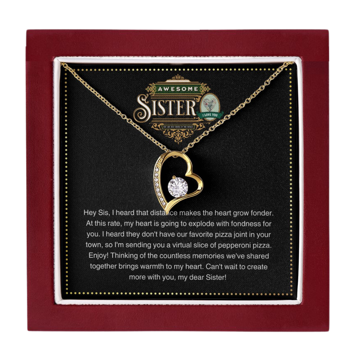 JGF Jewelry Gifts for Family |Simple Beauty Charm Women Stainless Steel Heart Pendant Chain Necklace Gifts for Awesome Sister