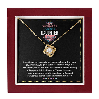 JGF Jewelry Gifts for Family |To My Beautiful Daughter Celtic Love Knot Necklace from Dad | Awesome Gift Basket Item Idea