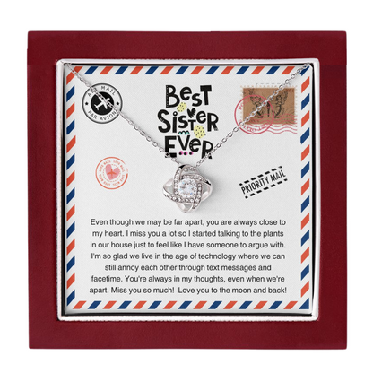 JGF Jewelry Gifts for Family | Moving Away Gifts For Best Sister Ever | Celtic Love Knot Pendant Necklace