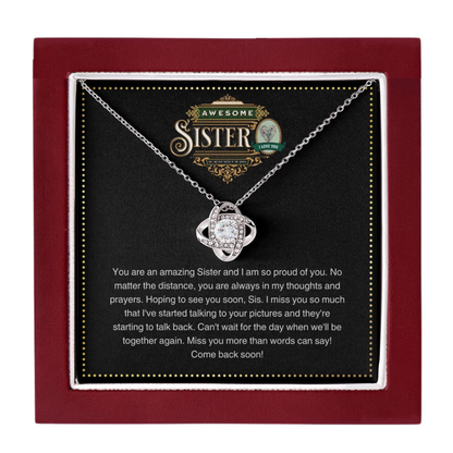 JGF Jewelry Gifts for Family | Sterling Silver Cubic Zirconia Celtic Love Knot Necklace | You are Awesome Gift Box Item Ideas for Sister