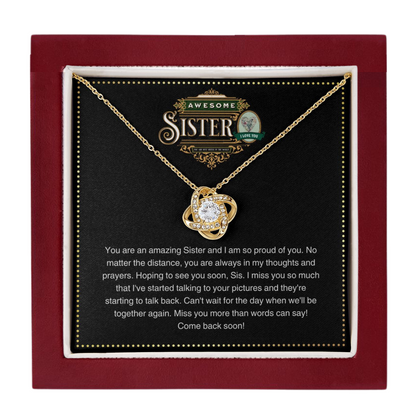 JGF Jewelry Gifts for Family | Sterling Silver Cubic Zirconia Celtic Love Knot Necklace | You are Awesome Gift Box Item Ideas for Sister