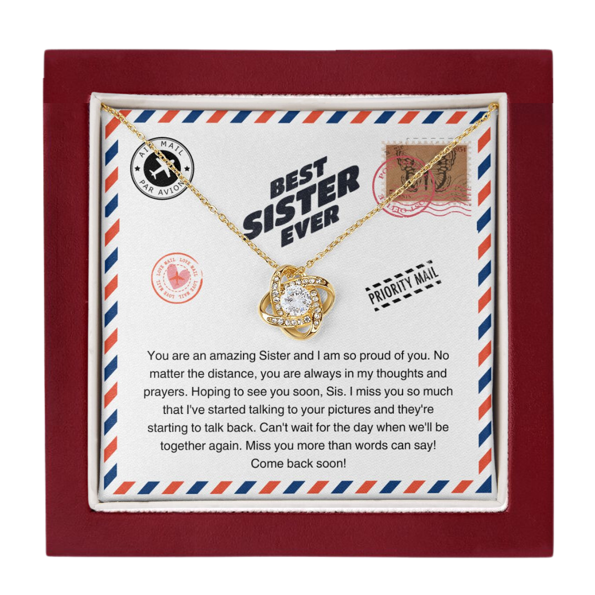 JGF Jewelry Gifts for Family | Sister Moving Away From Home New Job Beginnings Gift | Sister Pendant Necklace Jewelry
