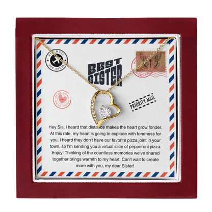 JGF Jewelry Gifts for Family | Best Sister Ever Moving Away From Home New Job Beginnings Gift | Trendy Heart Pendant Necklace Jewelry