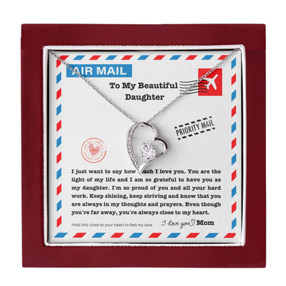 JGF Jewelry Gifts for Family | New Job Gift For Daughter | Sterling Silver Simple Classic Heart Shape Necklace with Cubic Zirconia Crystal