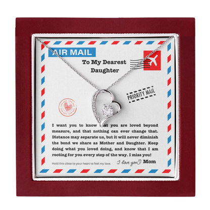 JGF Jewelry Gifts for Family |Moving Away Gifts For Daughter From Mom Gift | Heart Pendant Necklace with Crystal Zircon Jewelry Gifts