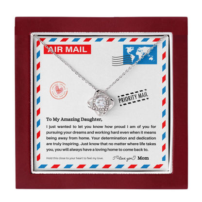 JGF Jewelry Gifts for Family | A Letter To My Daughter From Mom | Sterling Silver Celtic Necklace Gift Box Filler