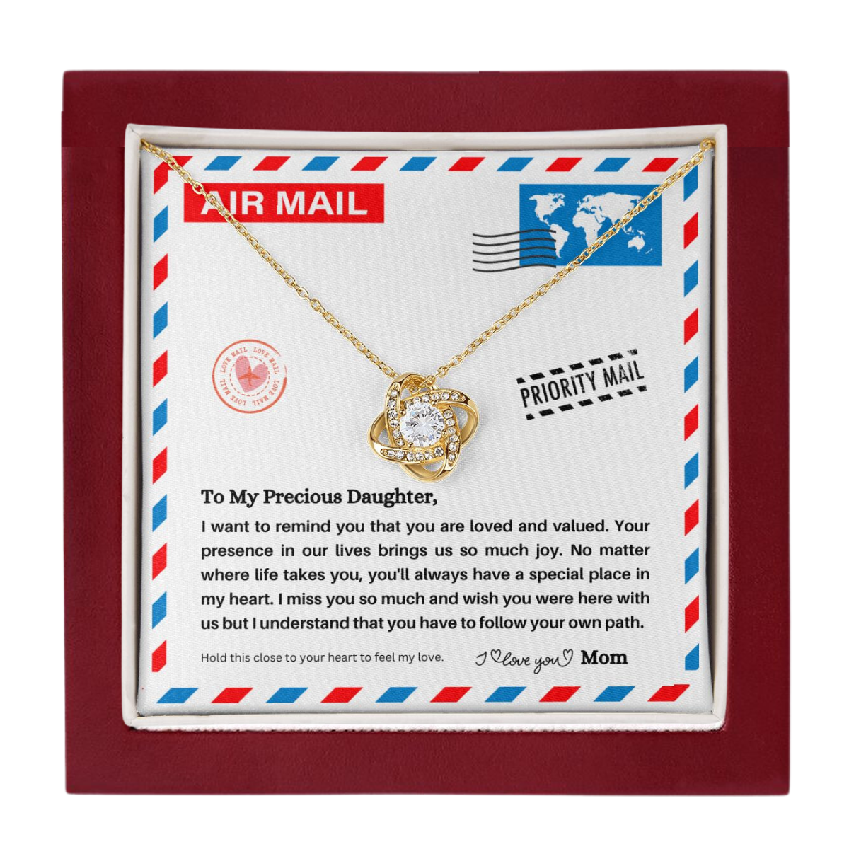 JGF Jewelry Gifts for Family | Gift For Daughter From Long Distance Mom | Happy Birthday Card with Inspiration Message