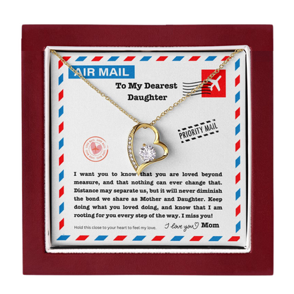 JGF Jewelry Gifts for Family |Moving Away Gifts For Daughter From Mom Gift | Heart Pendant Necklace with Crystal Zircon Jewelry Gifts