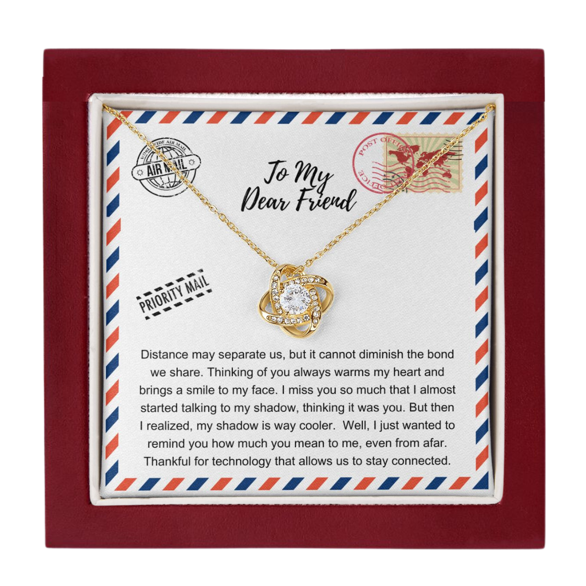 JGF Jewelry Gifts for Family | Thank You Gift for a Adult Best Friend Who Lives Miles Away |Love Knot Pendant Necklace
