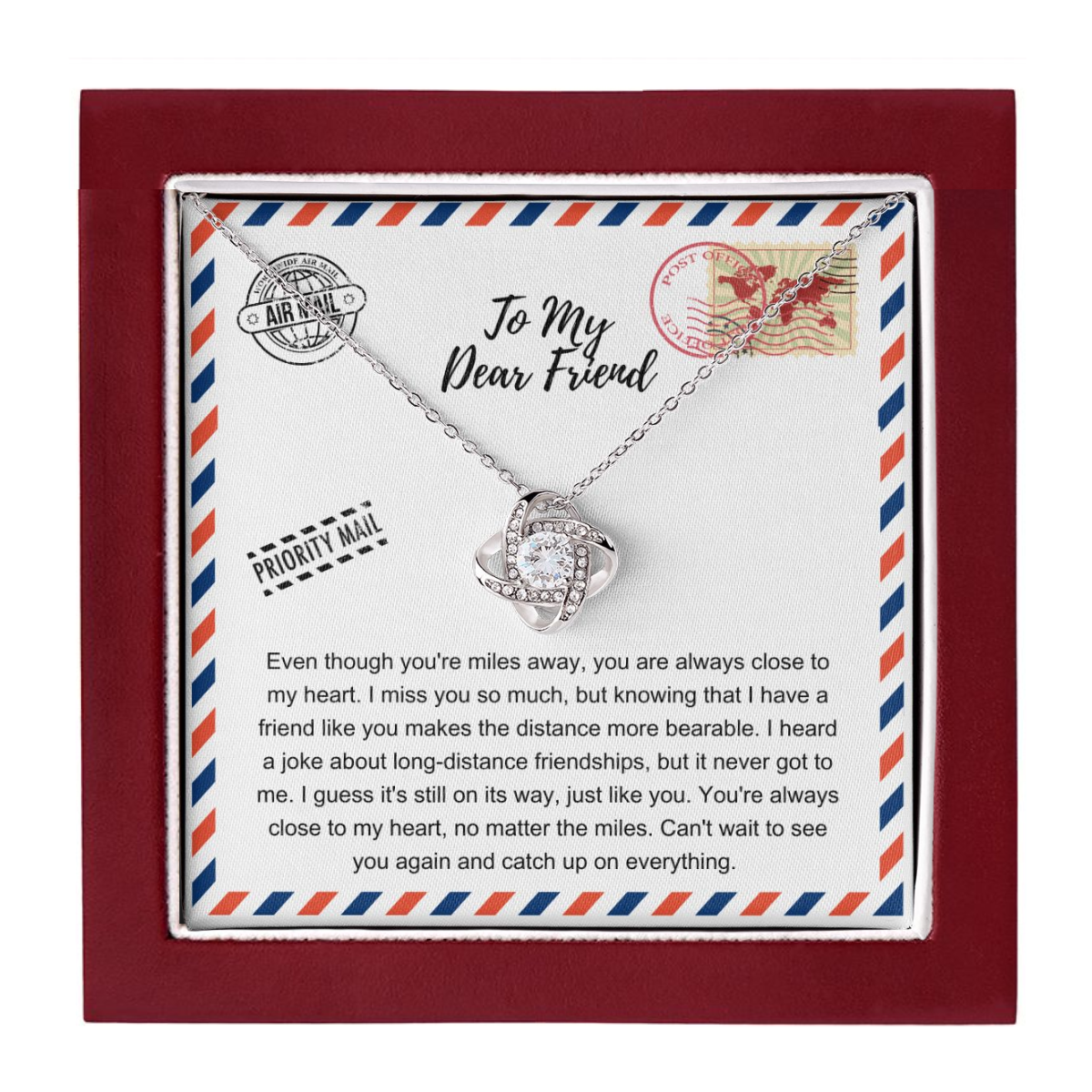 JGF Jewelry Gifts for Family | Necklace for Best Friend Gift for Long Distance Friendship | Sterling Silver Necklace For Women Send With Love
