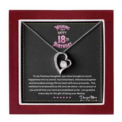 JGF Jewelry Gifts for Family | 18 Year Old Girl Birthday Gifts From Mom | Single Heart Pendant Necklace With Crystal Zircon