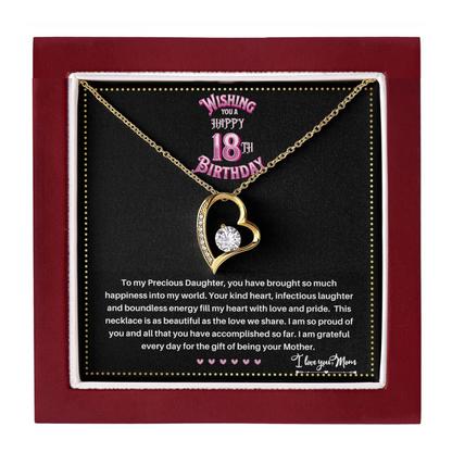 JGF Jewelry Gifts for Family | 18 Year Old Girl Birthday Gifts From Mom | Single Heart Pendant Necklace With Crystal Zircon