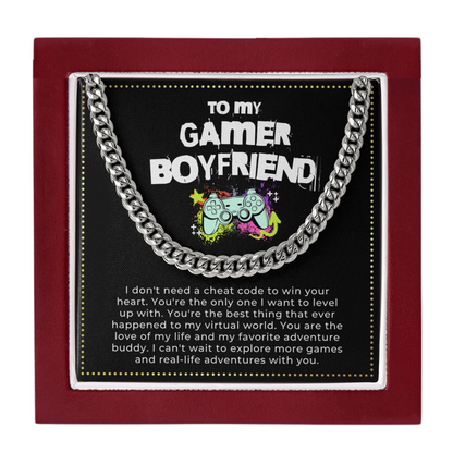 JGF Jewelry Gifts for Family | Cuban Link Chain For Men Sterling Silver | 2 Year Wedding Gifts For Gamer Boyfriend