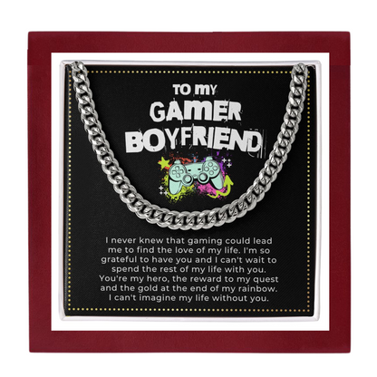 JGF Jewelry Gifts for Family | Cuban Chain Necklace For Men | One Month Gifts For Boyfriend Gamer