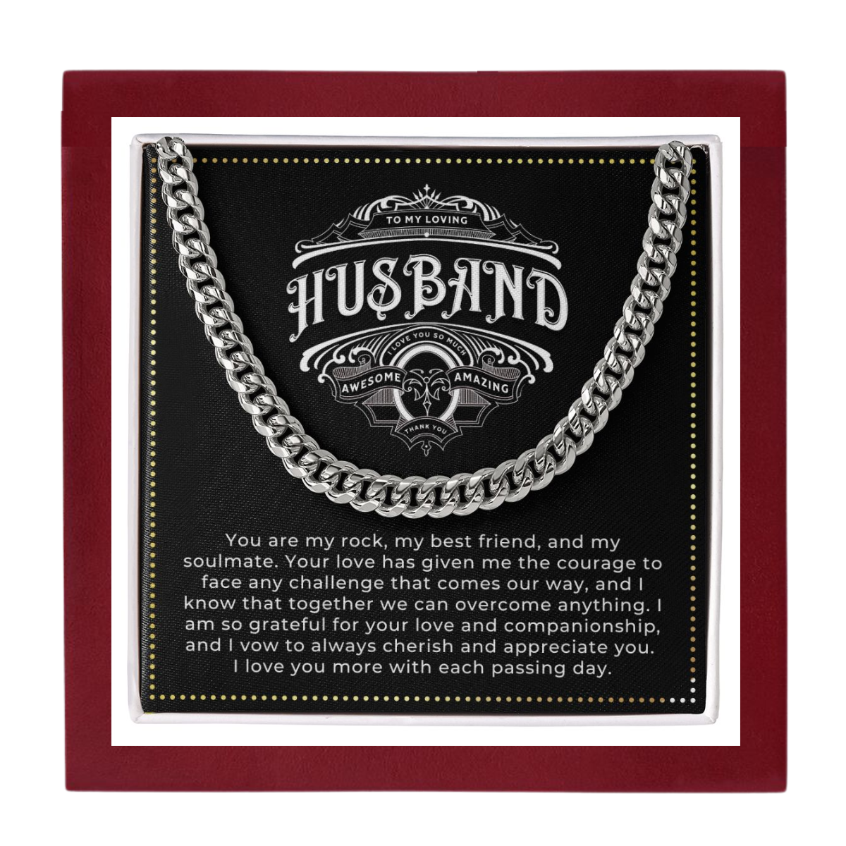 JGF Jewelry Gifts for Family | Sterling Silver Cuban Chain Necklace For Men as Gifts for My Husband