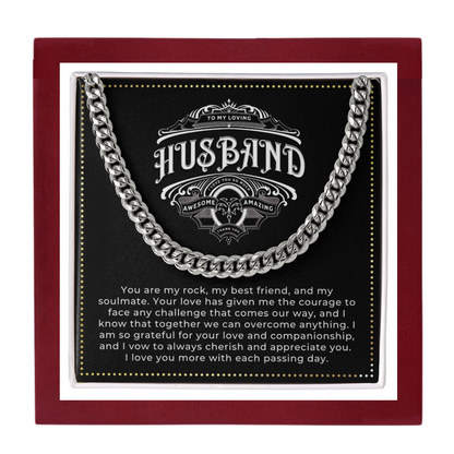 JGF Jewelry Gifts for Family | Sterling Silver Cuban Chain Necklace For Men as Gifts for My Husband