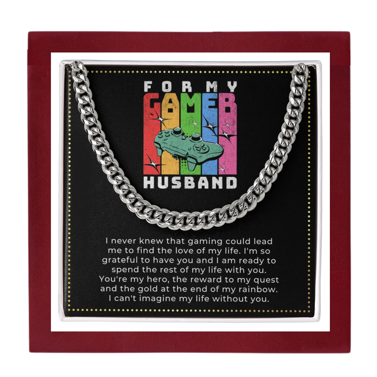 JGF Jewelry Gifts for Family | To My Husband On Our Wedding Day Gift | Gamer Husband Birthday Gift Ideas