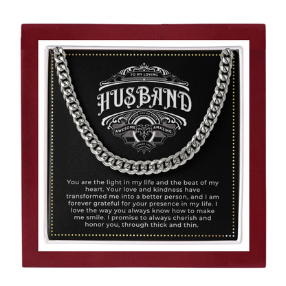 JGF Jewelry Gifts for Family | Wedding Anniversary Cuban Chain Necklace Gifts For Husband From Wife