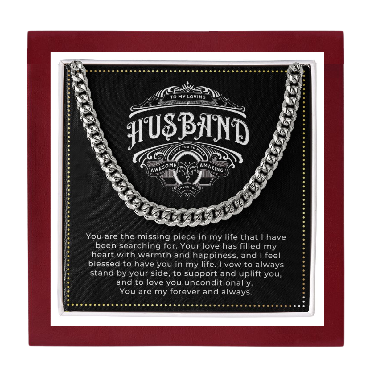 JGF Jewelry Gifts for Family | Birthday Cuban Chain Necklace Gifts For Husband From Wife
