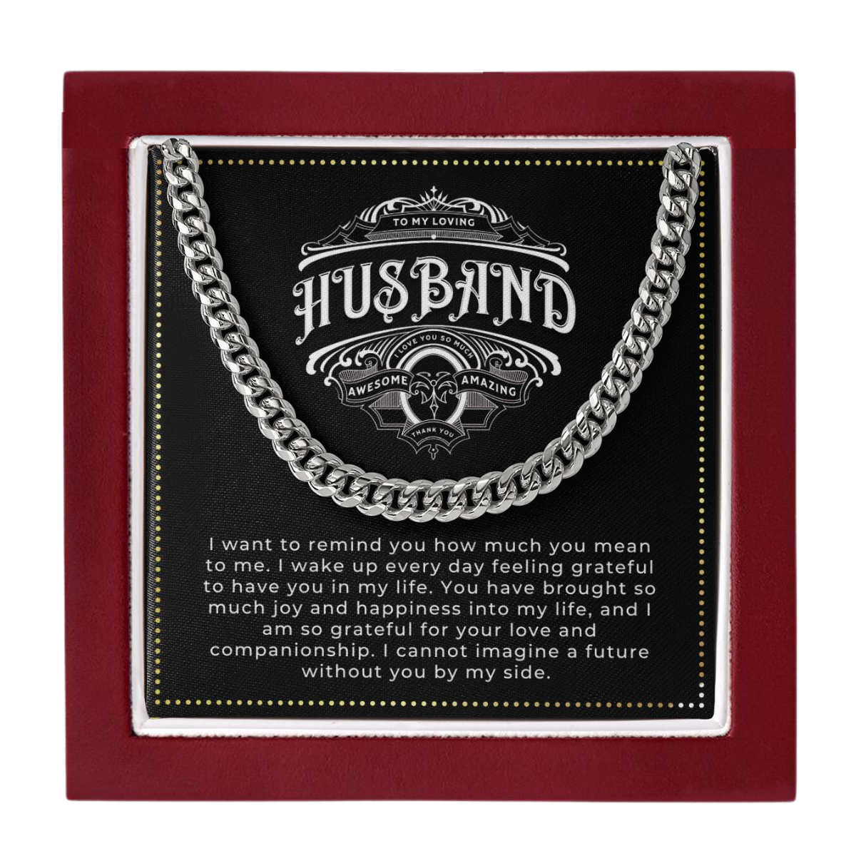 JGF Jewelry Gifts for Family | To My Man Stainless Steel Necklace Birthday Gift for My Amazing Husband