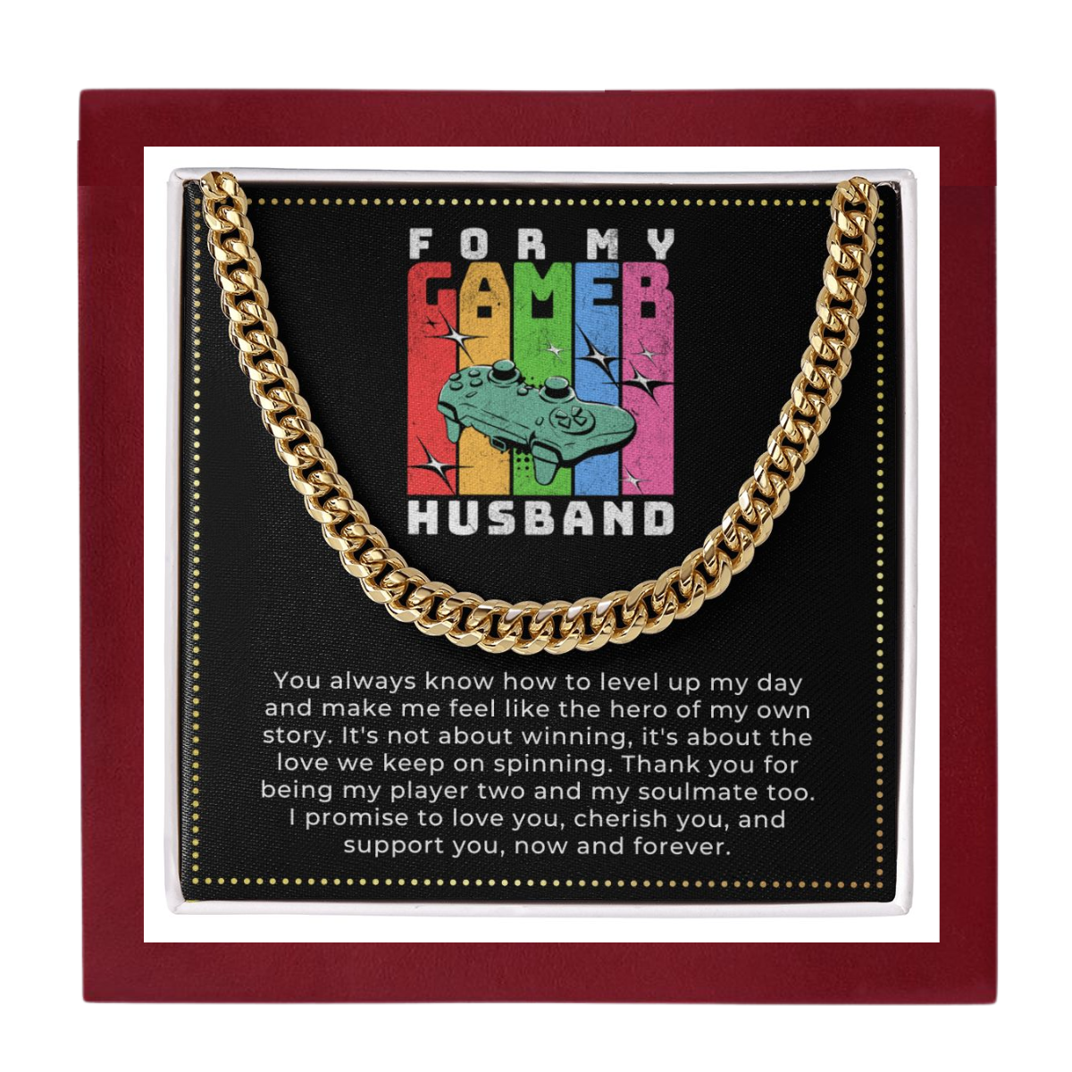 JGF Jewelry Gifts for Family | Cuban Link Chain For Men Sterling Silver | 2 Year Wedding Gift For Gamer Husband