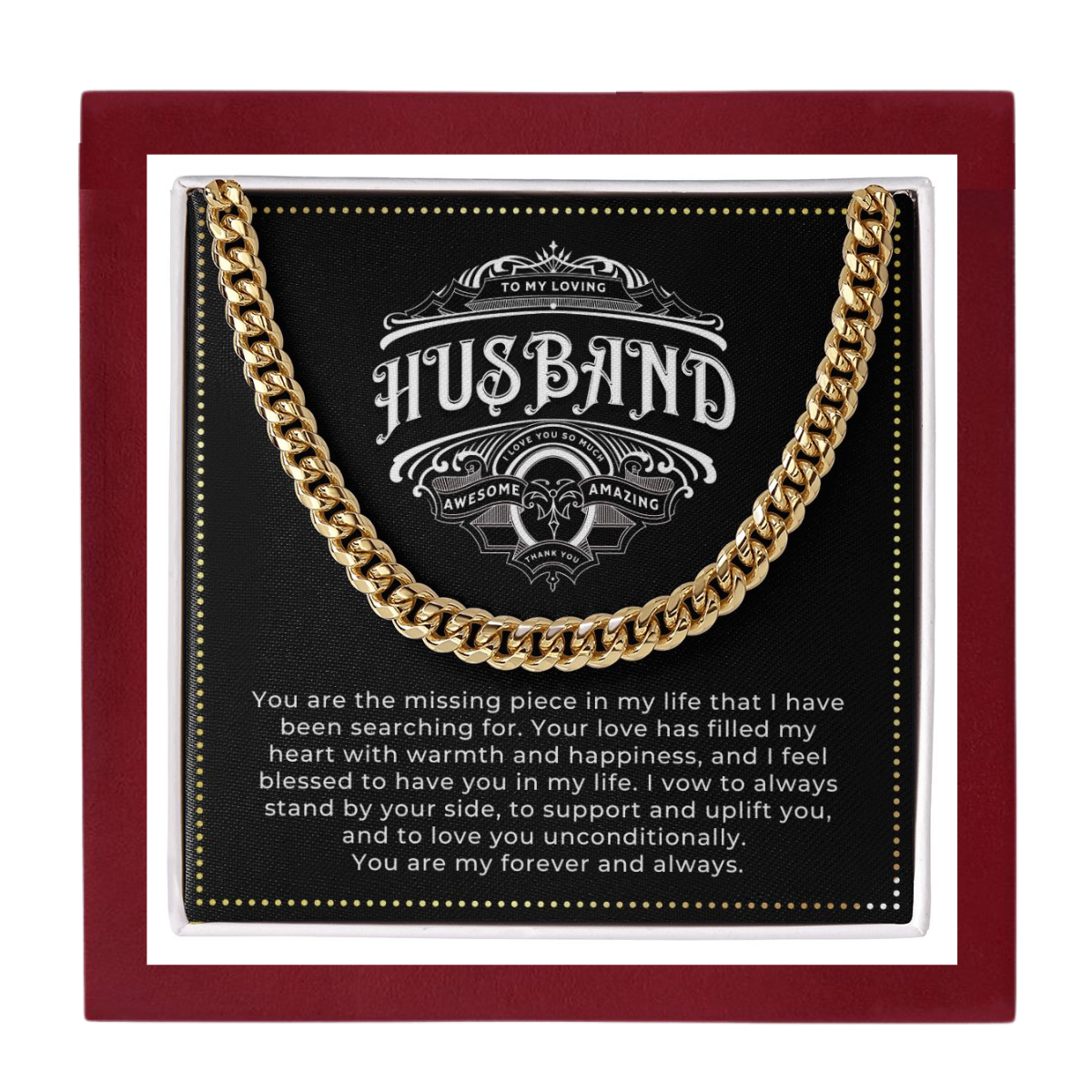 JGF Jewelry Gifts for Family | Birthday Cuban Chain Necklace Gifts For Husband From Wife