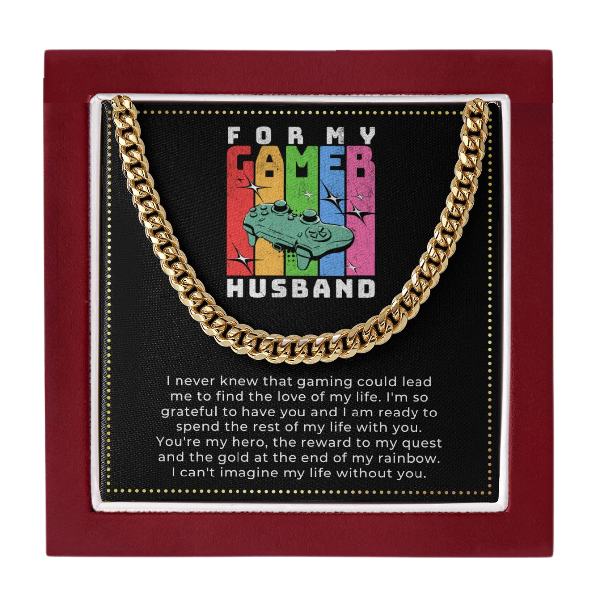 JGF Jewelry Gifts for Family | To My Husband On Our Wedding Day Gift | Gamer Husband Birthday Gift Ideas