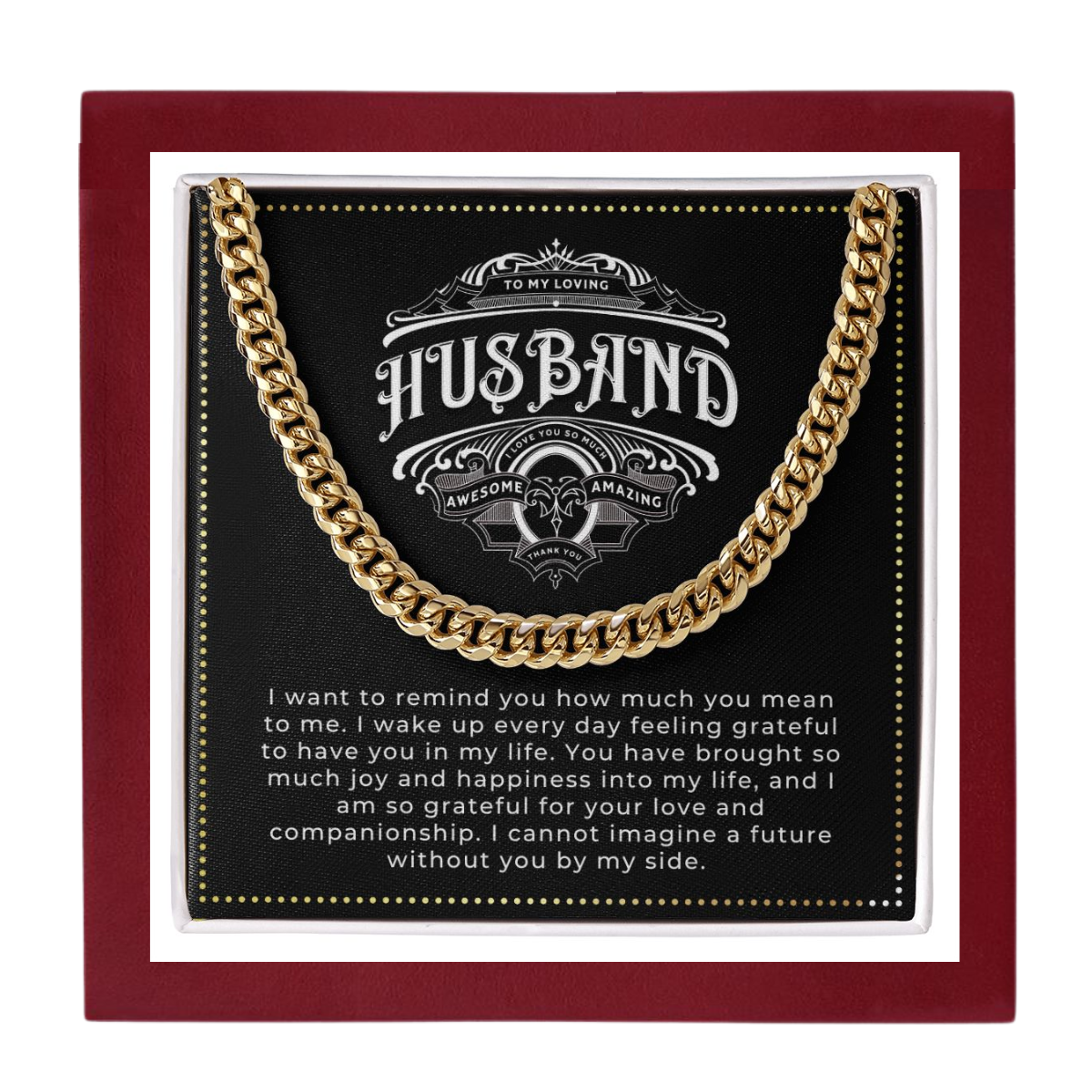 JGF Jewelry Gifts for Family | To My Man Stainless Steel Necklace Birthday Gift for My Amazing Husband