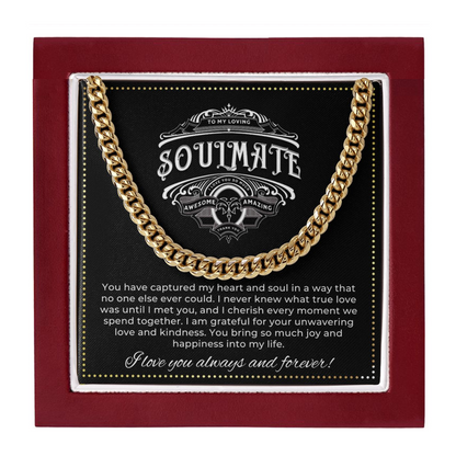 JGF Jewelry Gifts for Family |  To My Soulmate Birthday Gifts For Him | Cuban Chain Necklace For Men