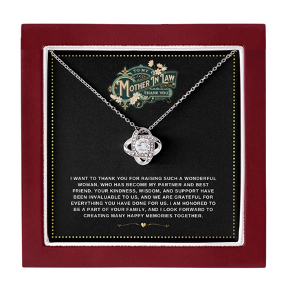 JGF Jewelry Gifts for Family | Future Mother In Law Gift from Son In Law on Wedding Day - Love Knot Sterling Silver