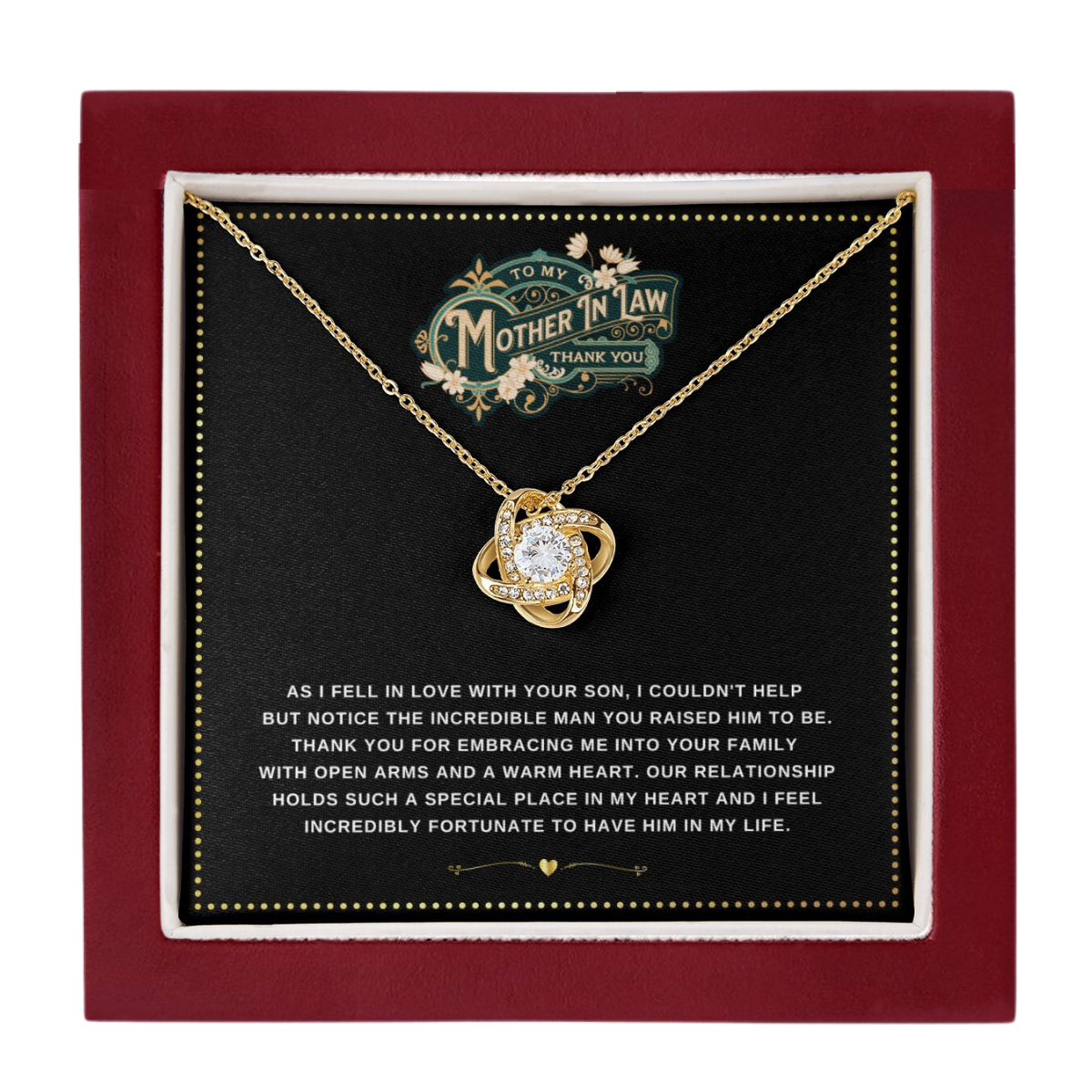 JGF Jewelry Gifts for Family | Future Mother In Law Necklace Gift from Daughter In Law on Wedding Day