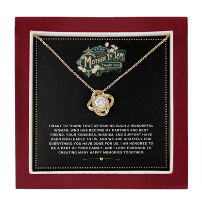 JGF Jewelry Gifts for Family | Future Mother In Law Gift from Son In Law on Wedding Day - Love Knot Sterling Silver