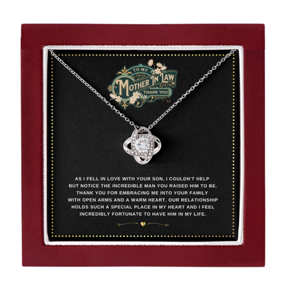 JGF Jewelry Gifts for Family | Mother's Day Gift Basket from Daughter In Law | Celtic Love Knot Sterling Silver Necklace