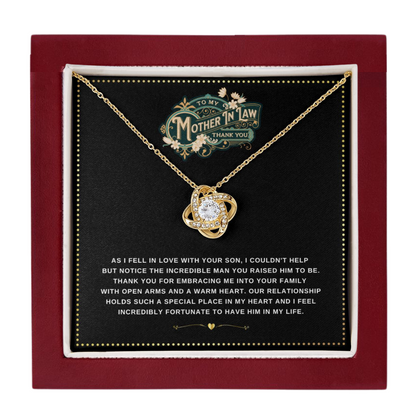 JGF Jewelry Gifts for Family | Mother's Day Gift Basket from Daughter In Law | Celtic Love Knot Sterling Silver Necklace