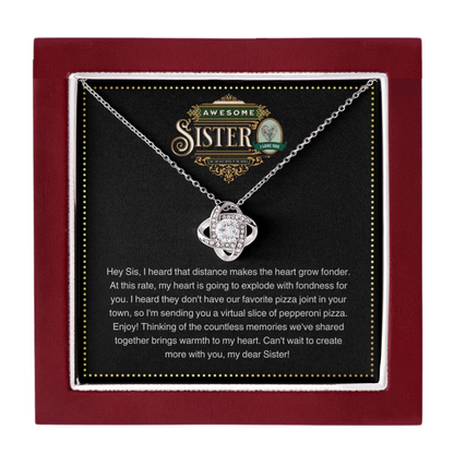 JGF Jewelry Gifts for Family | CubZir Sterling Silver | Elegant CZ Celtic Love Knot Pendant Necklace Gift for Older Sister for Mothers Day