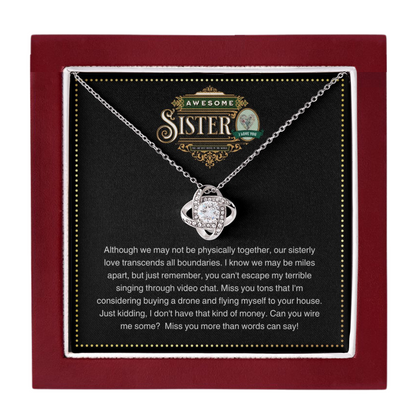 JGF Jewelry Gifts for Family | Simple Beauty Charm Women Stainless Steel Celtic LoveKnot Pendant Chain Necklace Gifts for Awesome Sister