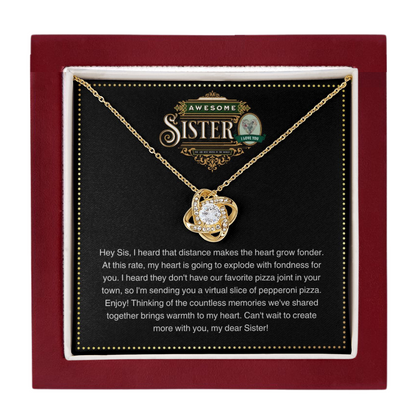 JGF Jewelry Gifts for Family | CubZir Sterling Silver | Elegant CZ Celtic Love Knot Pendant Necklace Gift for Older Sister for Mothers Day