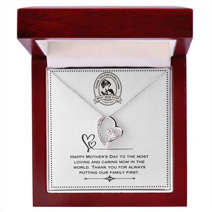 JGF Jewelry Gifts for Family - Heart Pendant Necklace for Mom on Mothers Day