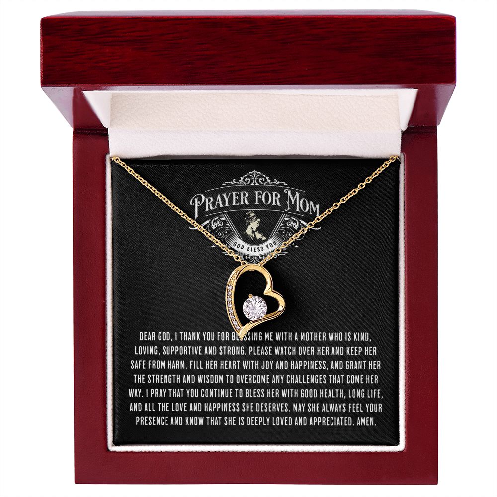 JGF Jewelry Gifts for Family | Simple Heart Pendant Necklace for Prayer for Mom from Daughter and Son In Law