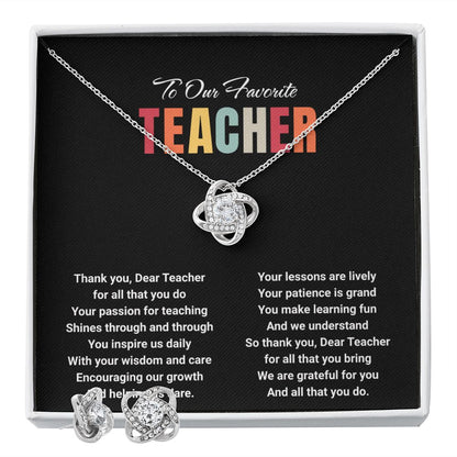 JGF Jewelry Gifts for Family: Retirement Necklace and Earrings Set Gifts for Female Mentor Teachers Leaving for New Job