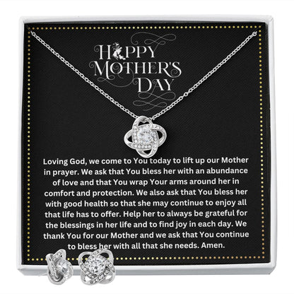 JGF Jewelry Gifts for Family | Prayer Gifts on Happy Mothers, Moms and Mamas Day Gift Basket Item Ideas |Simple Sterling Silver Earring and Necklace for Women