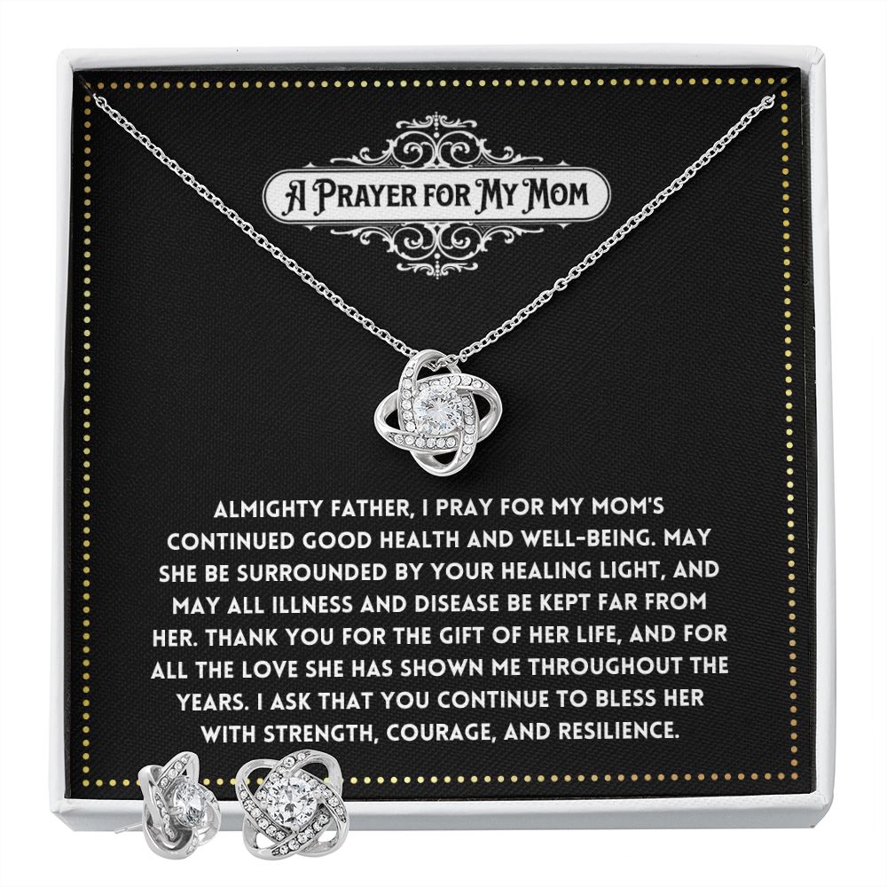 JGF Jewelry Gifts for Family - Prayer for Mom Gift Basket Item Ideas Necklace and Earrings Set