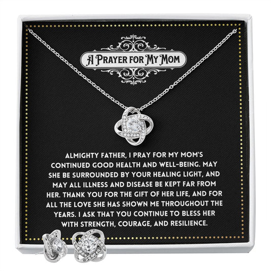 JGF Jewelry Gifts for Family - Prayer for Mom Gift Basket Item Ideas Necklace and Earrings Set