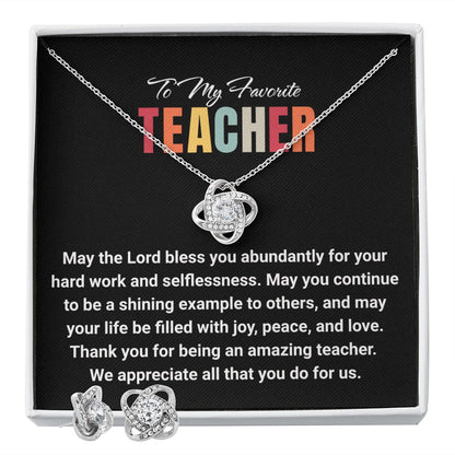 JGF Jewelry Gifts for Family: Goodbye Thank You Teacher Appreciation Necklace and Earrings Set Gifts from Students