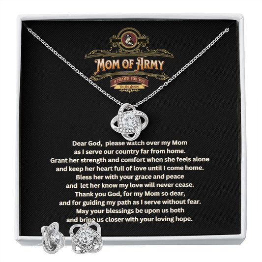 JGF Jewelry Gifts for Family | Necklace and Earrings Set for Mom of Army | Your In My Thoughts and Prayers Gift Box Item