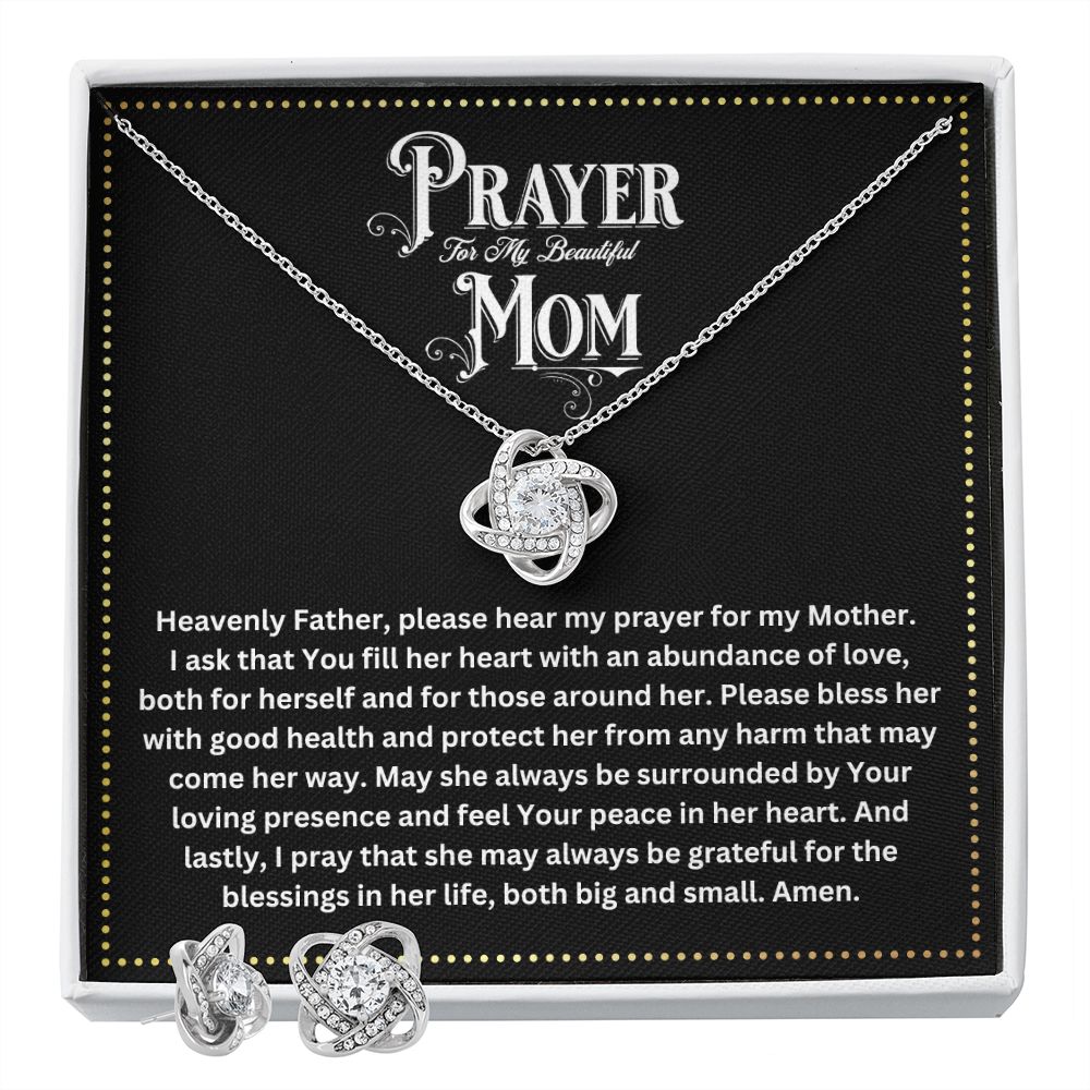 JGF Jewelry Gifts for Family | Simple Silver Earring and Necklace Set for Women | Prayer for Mother In Law Gift Basket Alternative Item Ideas