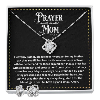 JGF Jewelry Gifts for Family | Simple Silver Earring and Necklace Set for Women | Prayer for Mother In Law Gift Basket Alternative Item Ideas