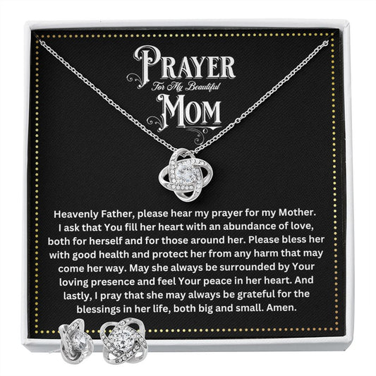JGF Jewelry Gifts for Family | Simple Silver Earring and Necklace Set for Women | Prayer for Mother In Law Gift Basket Alternative Item Ideas