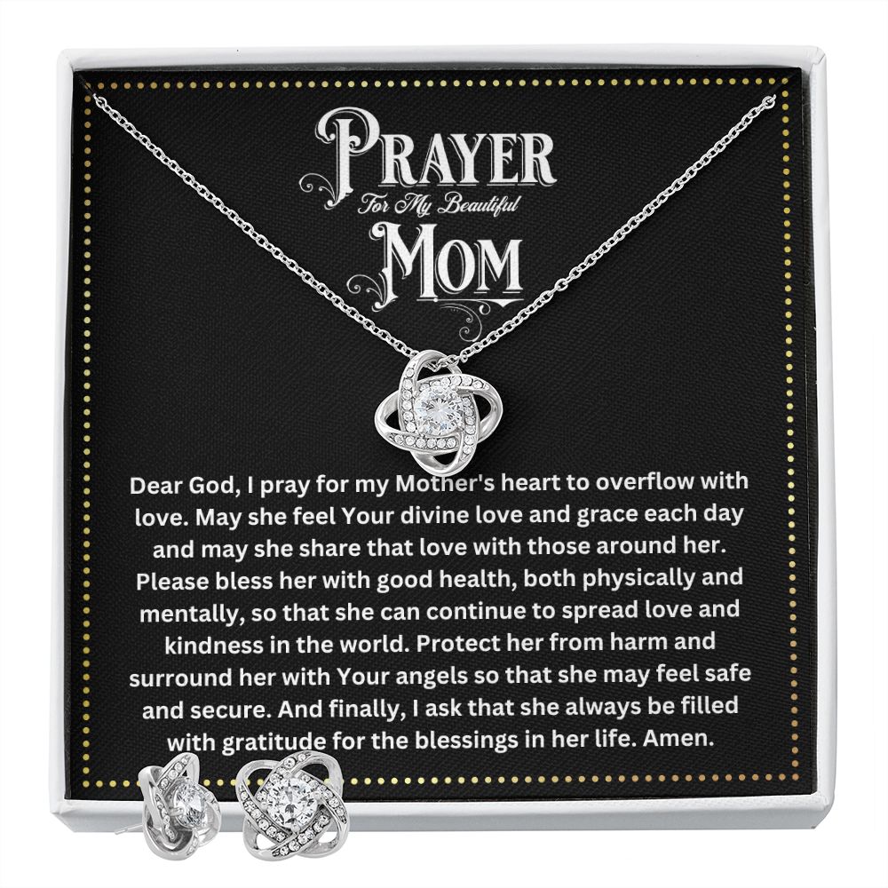 JGF Jewelry Gifts for Family | Casual Silver Necklace Earrings Set for Women | Birthday Prayer Gifts for Mother, Mom, Mama and Mum