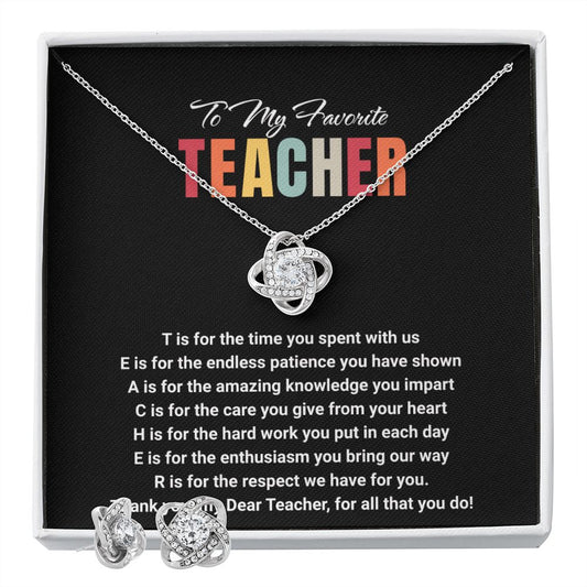 JGF Jewelry Gifts for Family: Silver Necklace and Earrings Set Farewell Gifts for High School Mentor Teachers